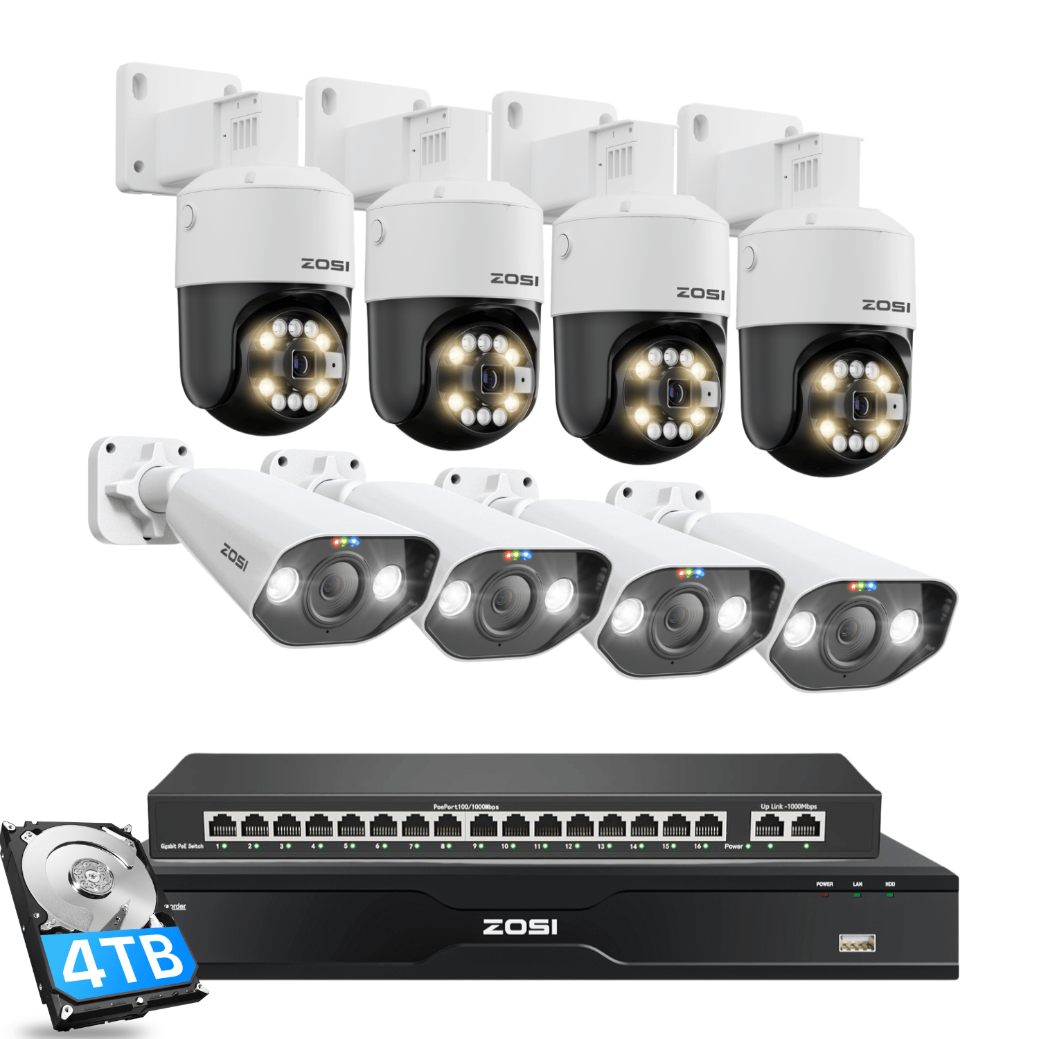 4K PoE Security System with Smart Features