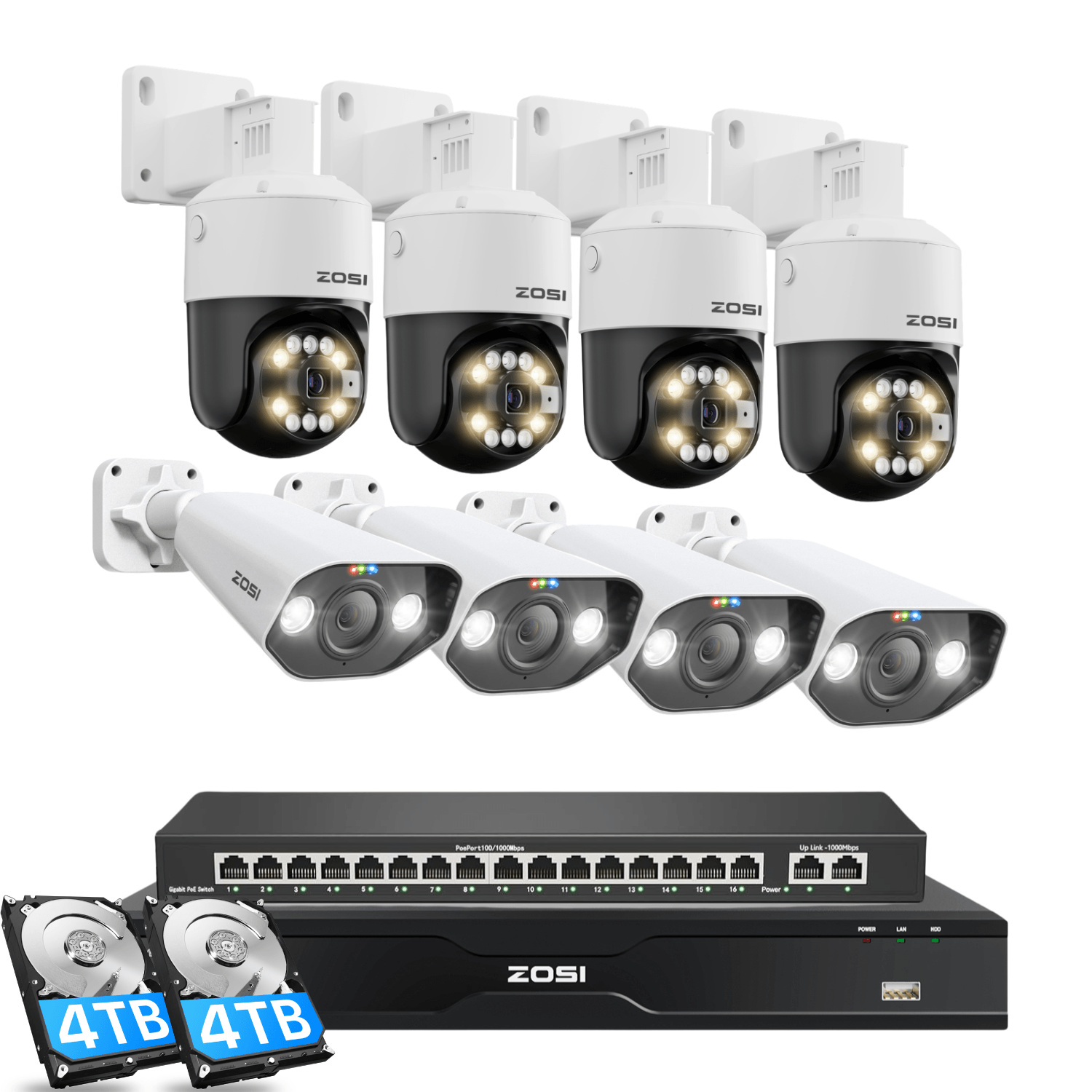 4K Security System with PoE and HDD