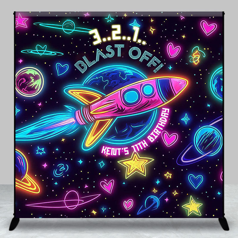 Aperturee Blast Off Galaxy Birthday Backdrop