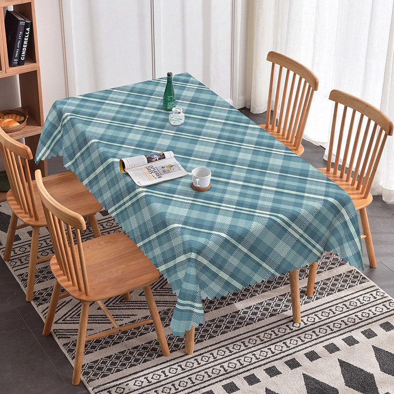 Aperturee Grey Blue Rectangular Tablecloth