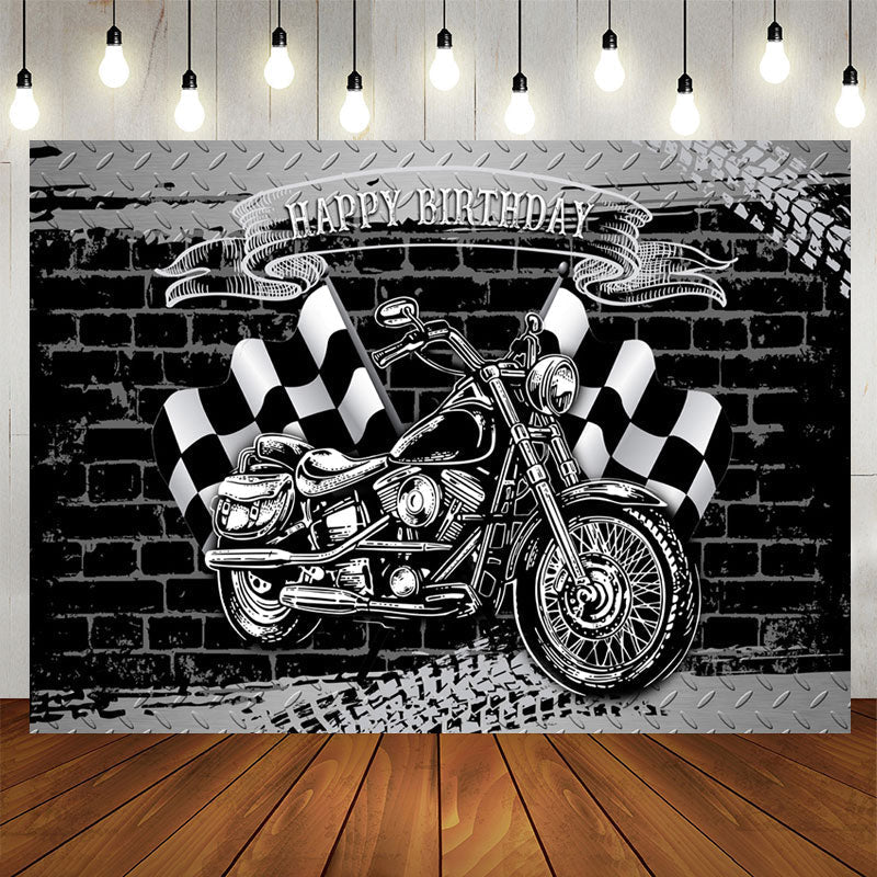 Aperturee Motorcycle Birthday Backdrop