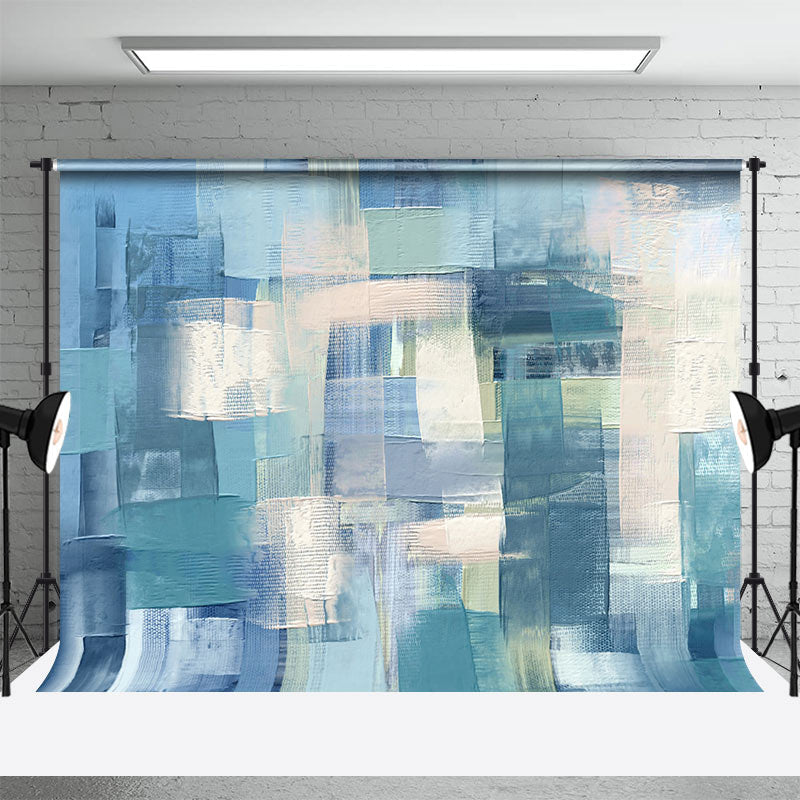 Aperturee White Blue Oil Paint Backdrop