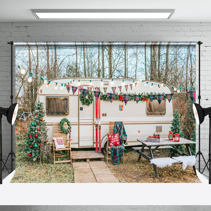 Aperturee Wild Forest Christmas Backdrop