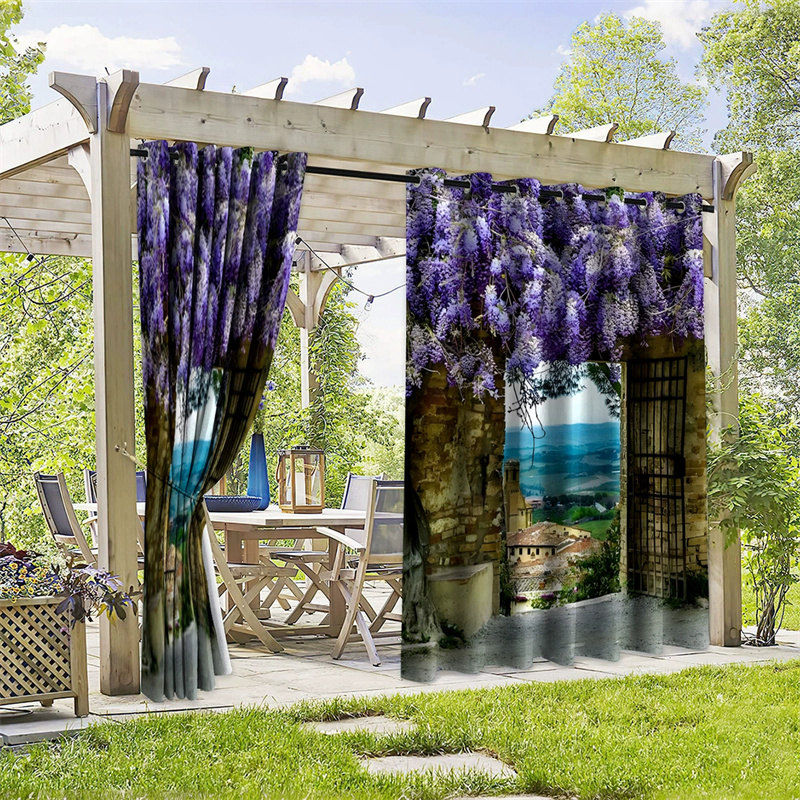 Aperturee Wisteria Outdoor Waterproof Curtains