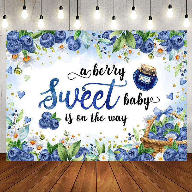 Blueberry Jam Baby Shower Backdrop