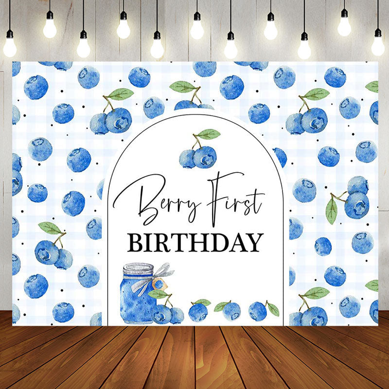 Blueberry Jam Birthday Backdrop Design