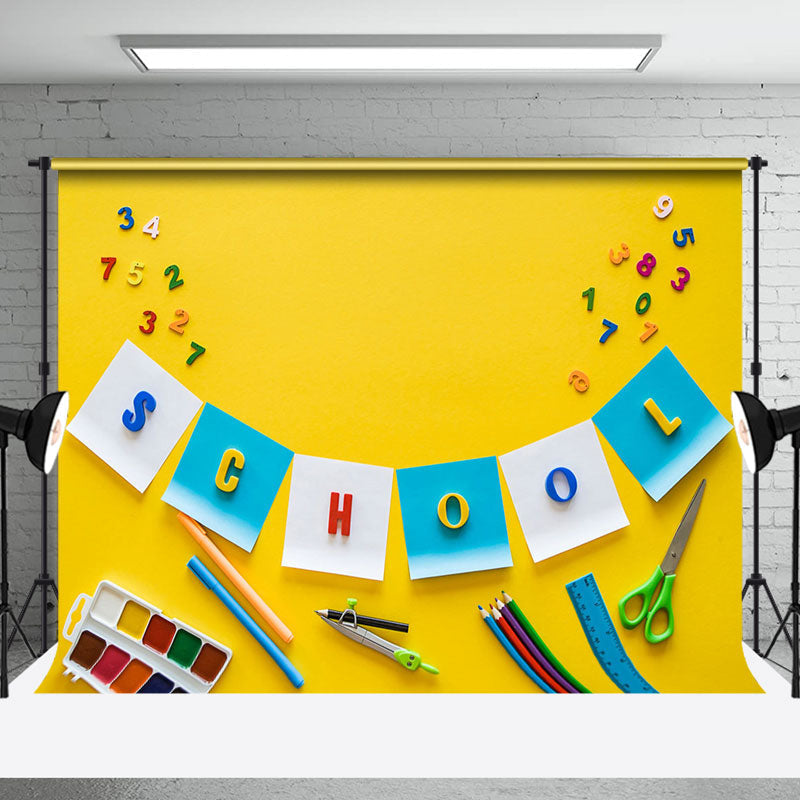 Bright Yellow Back To School Backdrop