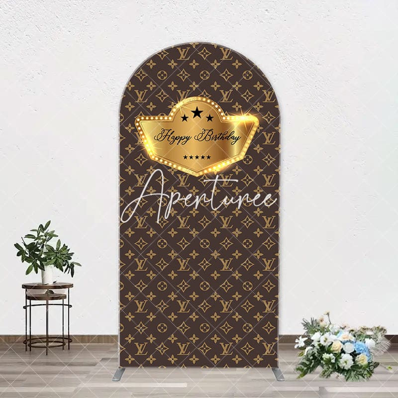 Brown Luxury Leather Birthday Backdrop