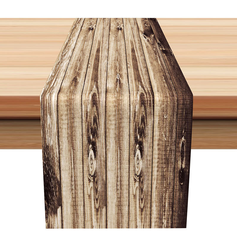 Brown Wooden Retro Table Runner - Aperturee