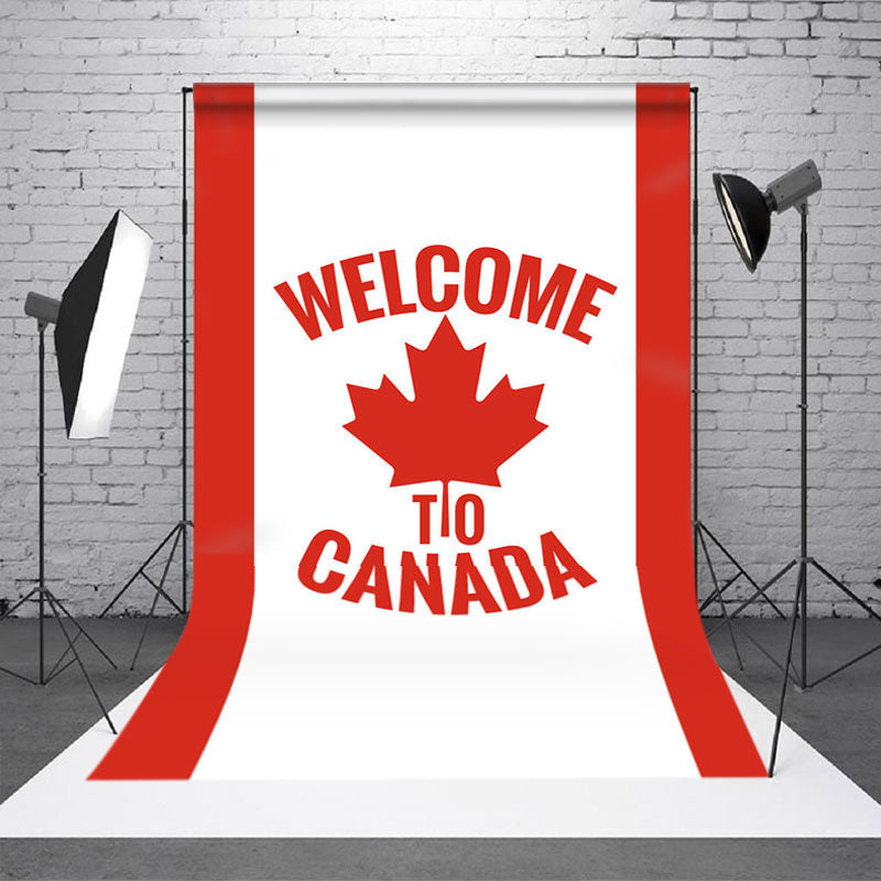 Canada Day Maple Stripe Backdrop