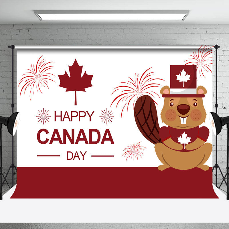 Canada Day Sparkle Squirrel Backdrop