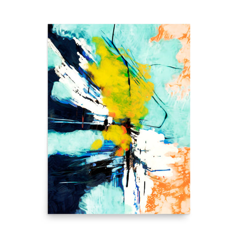 Color Burst Dynamic Abstract Art Poster