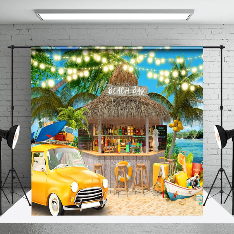 Colorful Beach Bar Summer Backdrop