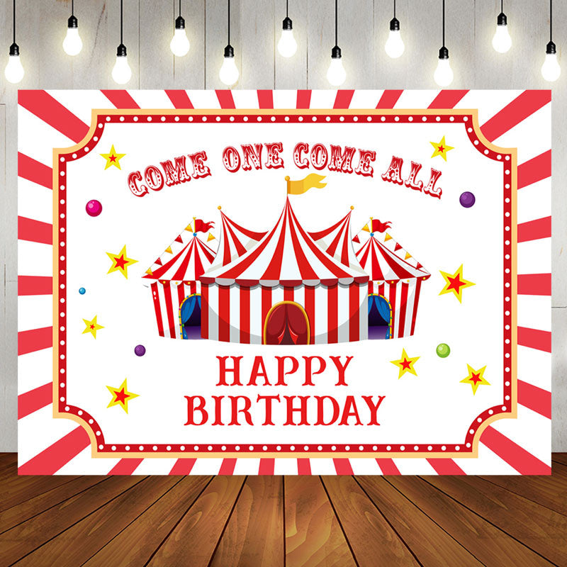 Colorful Circus Kids Birthday Backdrop