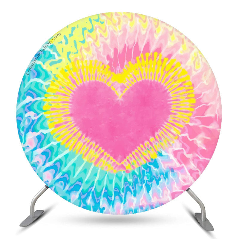 Colorful Heart Round Backdrop Kit