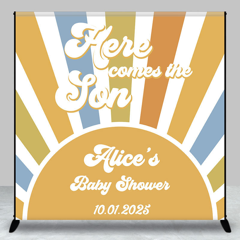 Custom Baby Shower Stripe Backdrop - Aperturee