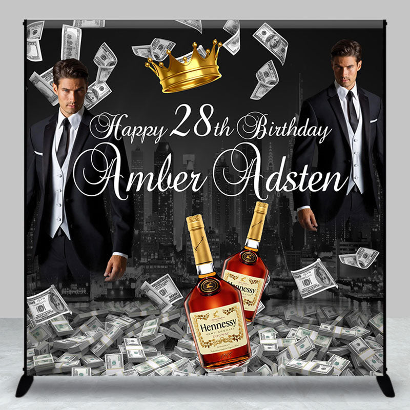 Custom Photo Money Man Birthday Backdrop