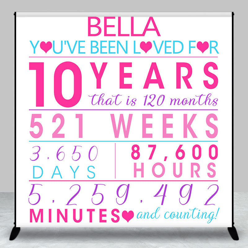 Custom Pink Heart Anniversary Backdrop