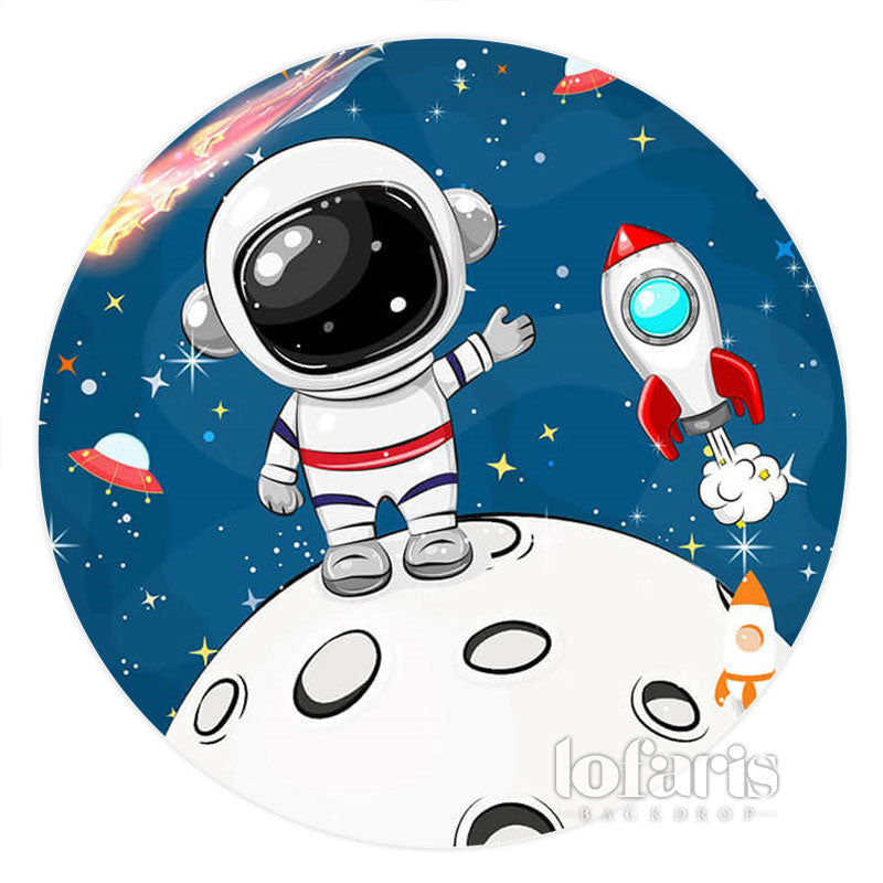Custom Round Birthday Backdrop for Boys