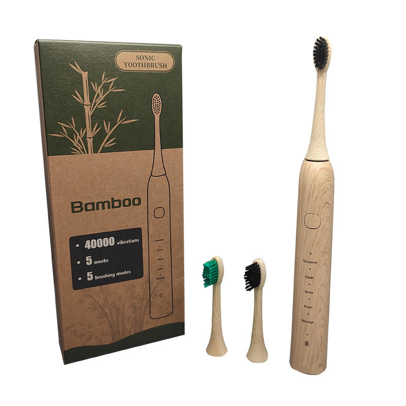 Electric Bamboo Toothbrush with 5 Gear Modes
