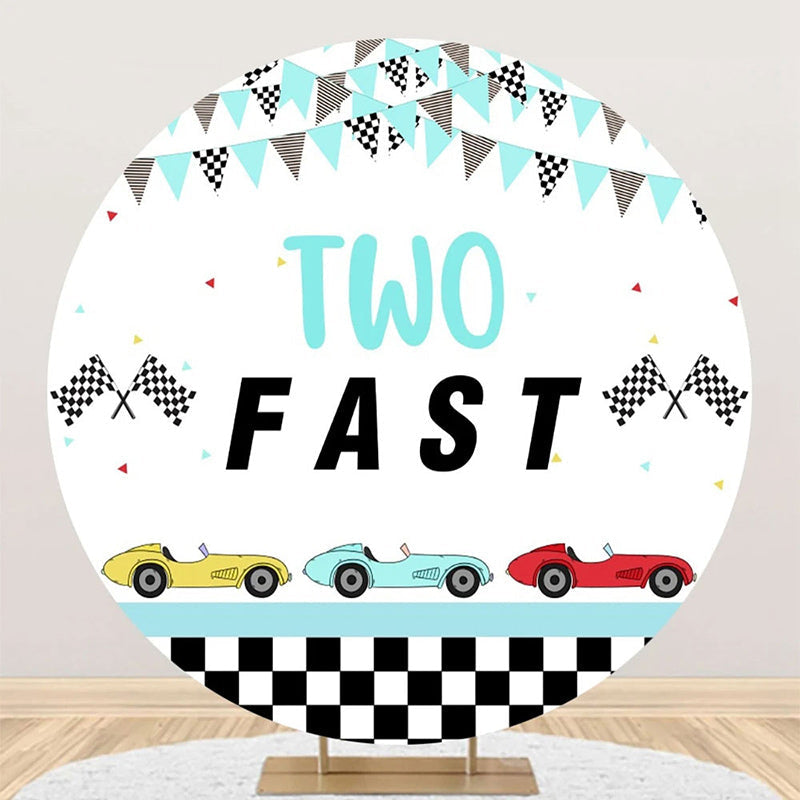 Elegant Racing Car Round Backdrop