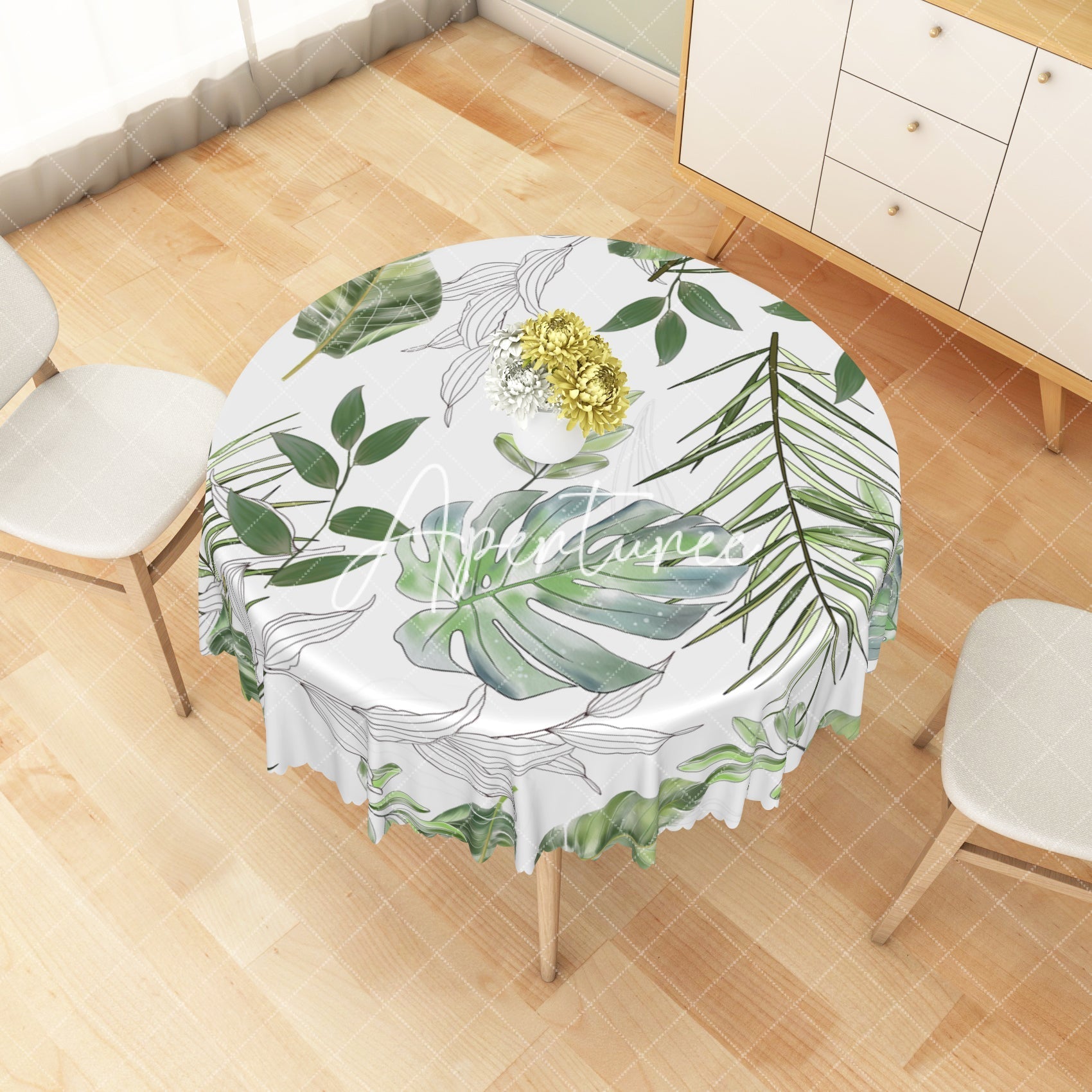 Exotic Tropical Leaf Rectangle Tablecloth
