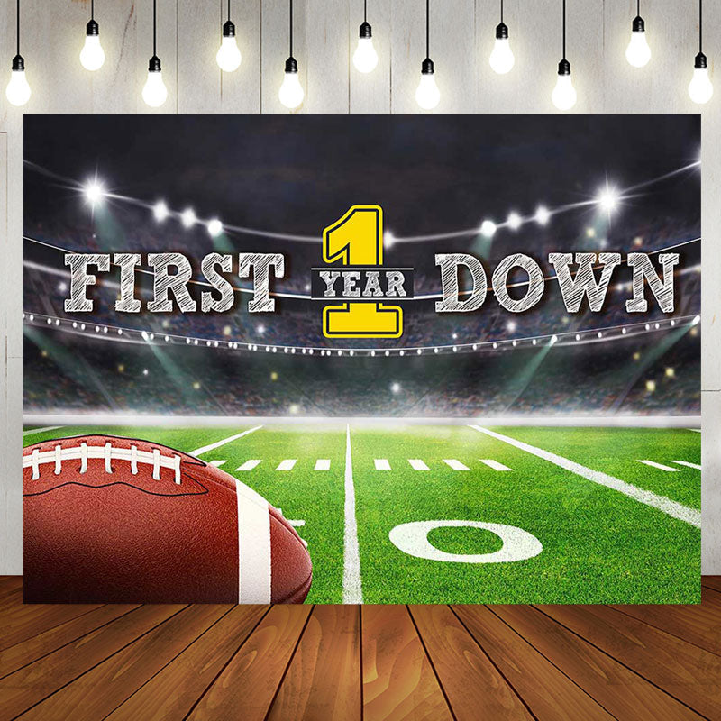 First Down Rugby Birthday Backdrop