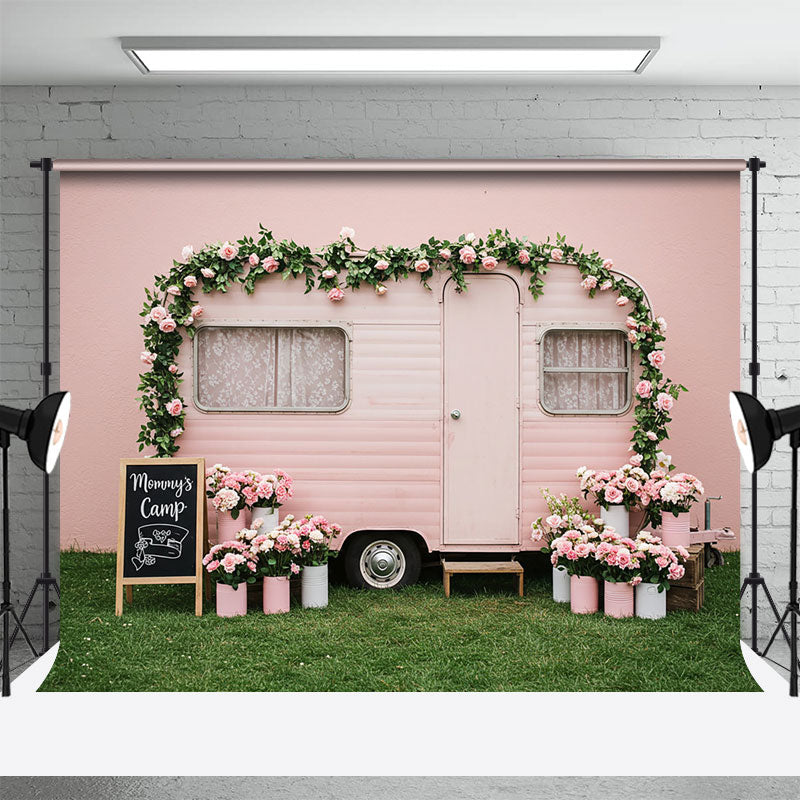 Floral Camp Motor Home Wedding Backdrop