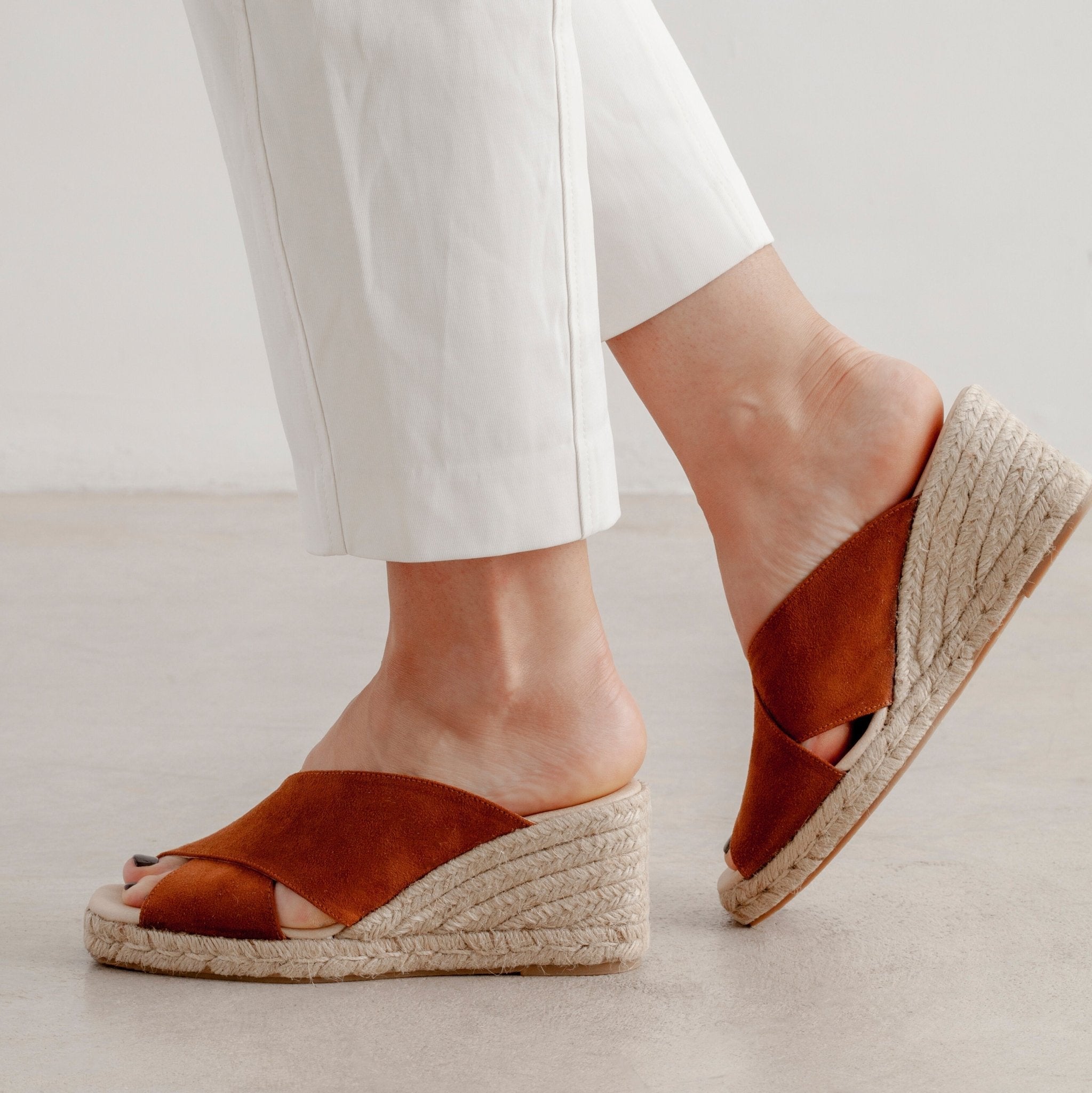 Genoa Cross Strap Vegan Suede Sandals