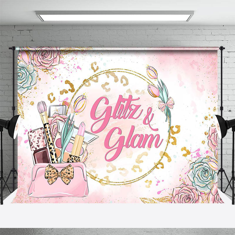 Glitz Glam Pink Floral Makeup Backdrop