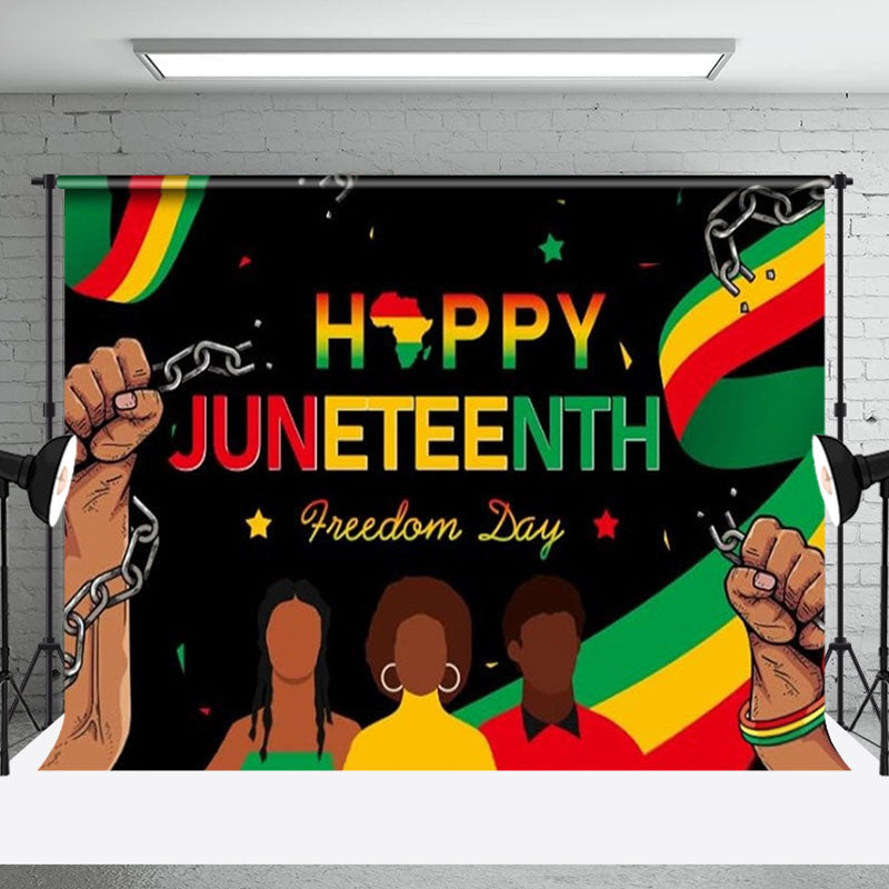 Happy Juneteenth Freedom Day Backdrop
