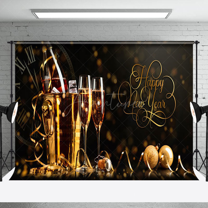 Happy New Year Champagne Bucket Backdrop
