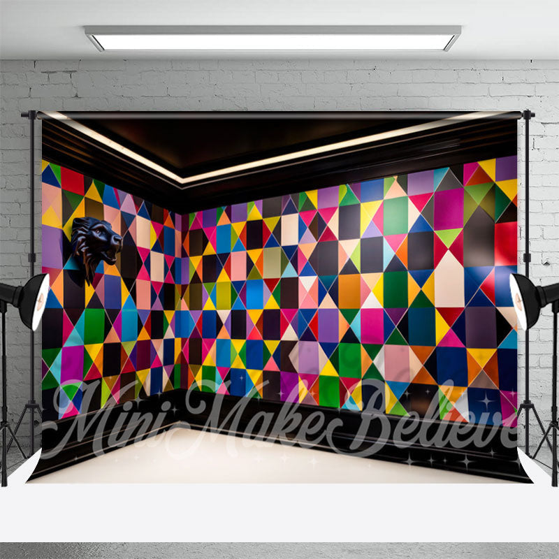 Harlequin Colorful Walls Birthday Backdrop