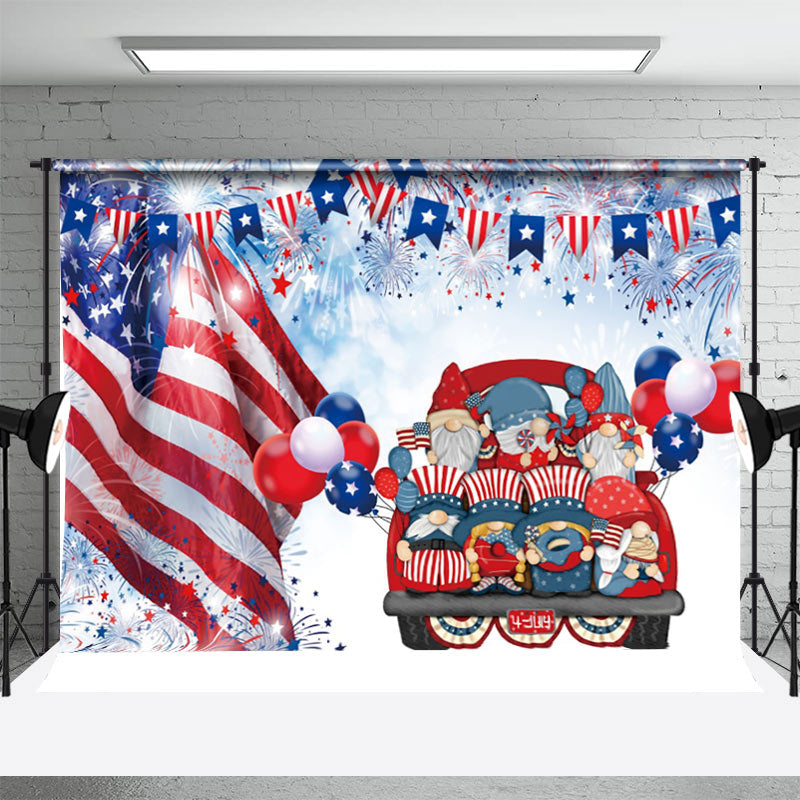 Independence Day Balloon Flag Backdrop