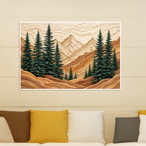 Layered Peaks Artwork for Nature Lovers
