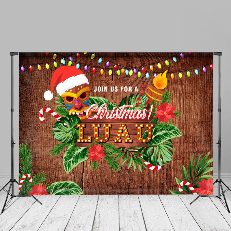 Luau Hibiscus Christmas Backdrop by Aperturee