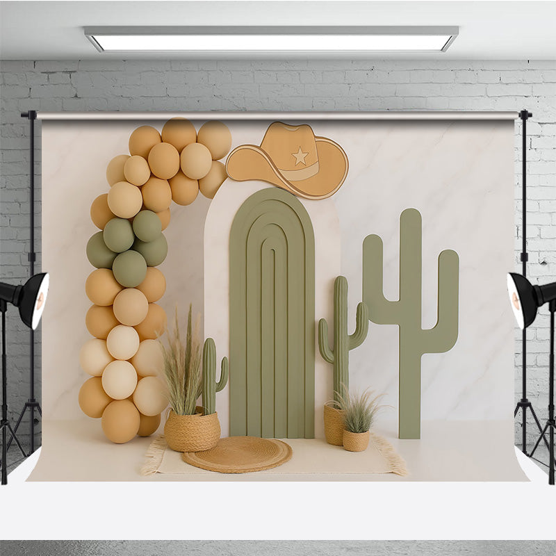 My First Rodeo Cowboy Cake Smash Backdrop