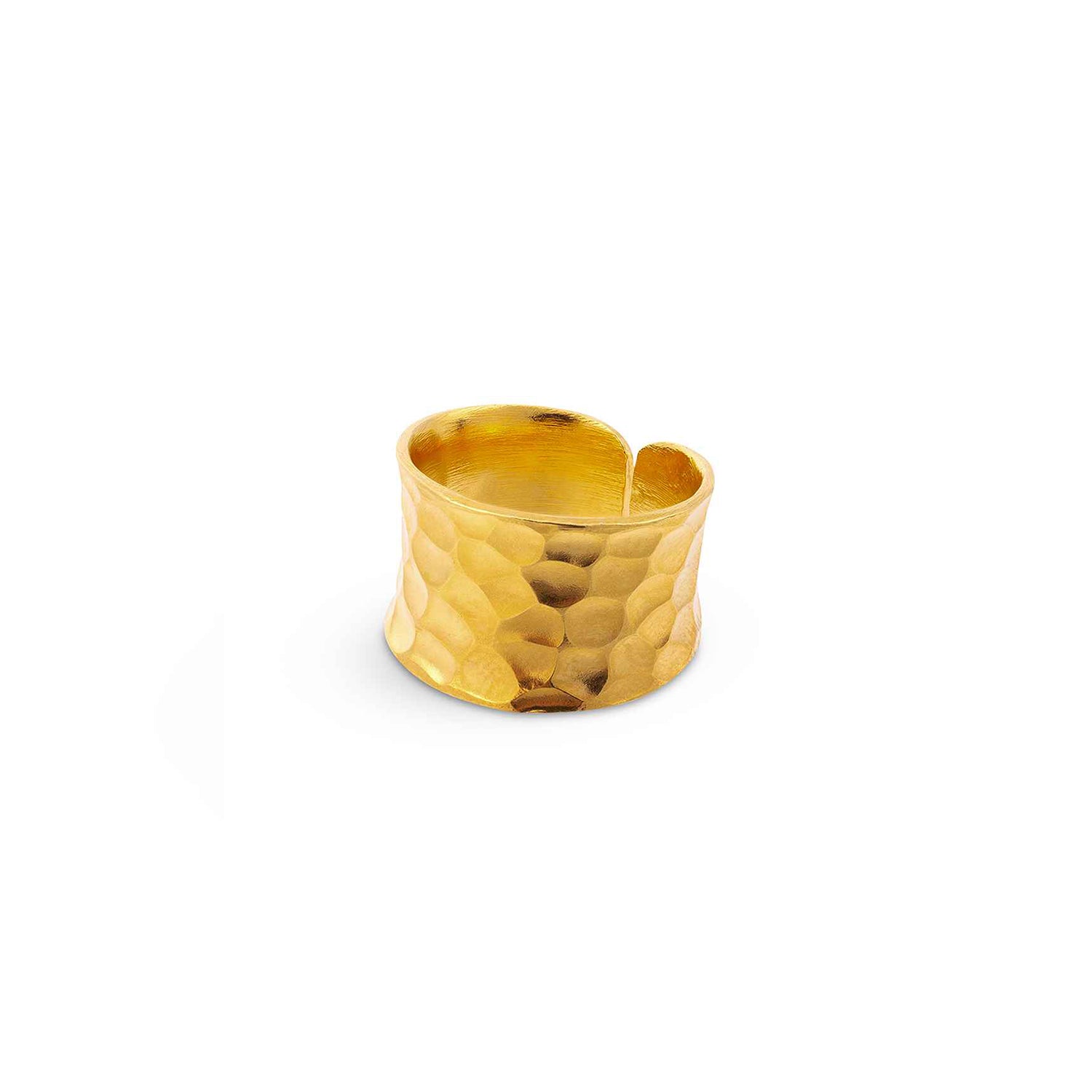 Nudo Gold Short Hammered Ring