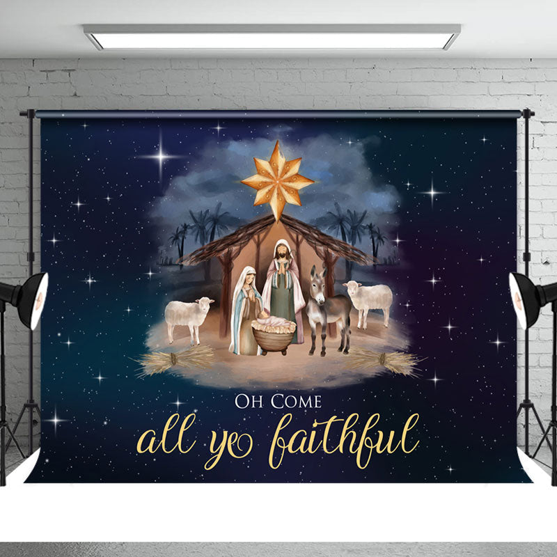 Oh Come All Ye Faithful Christmas Backdrop