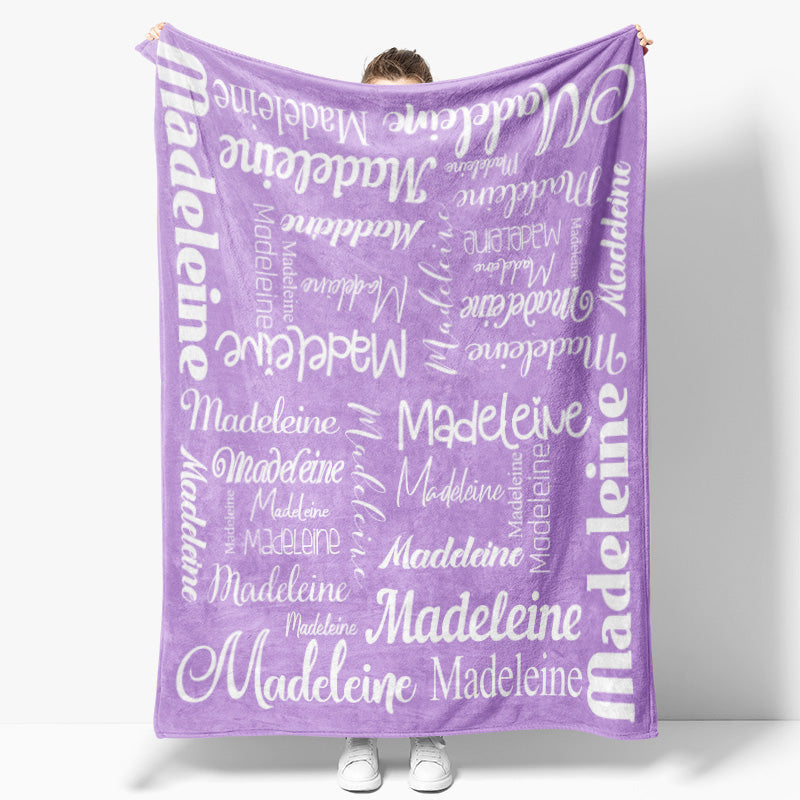 Personalized Purple Name Blanket for Kids