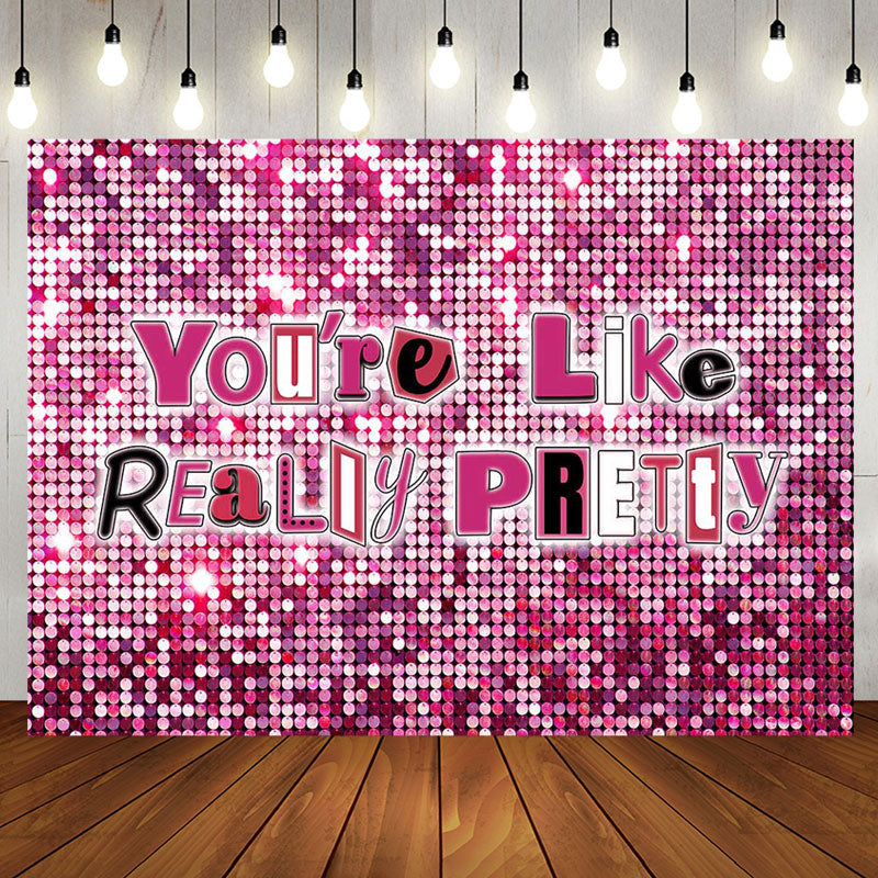 Pink Sequins Birthday Backdrop by Aperturee