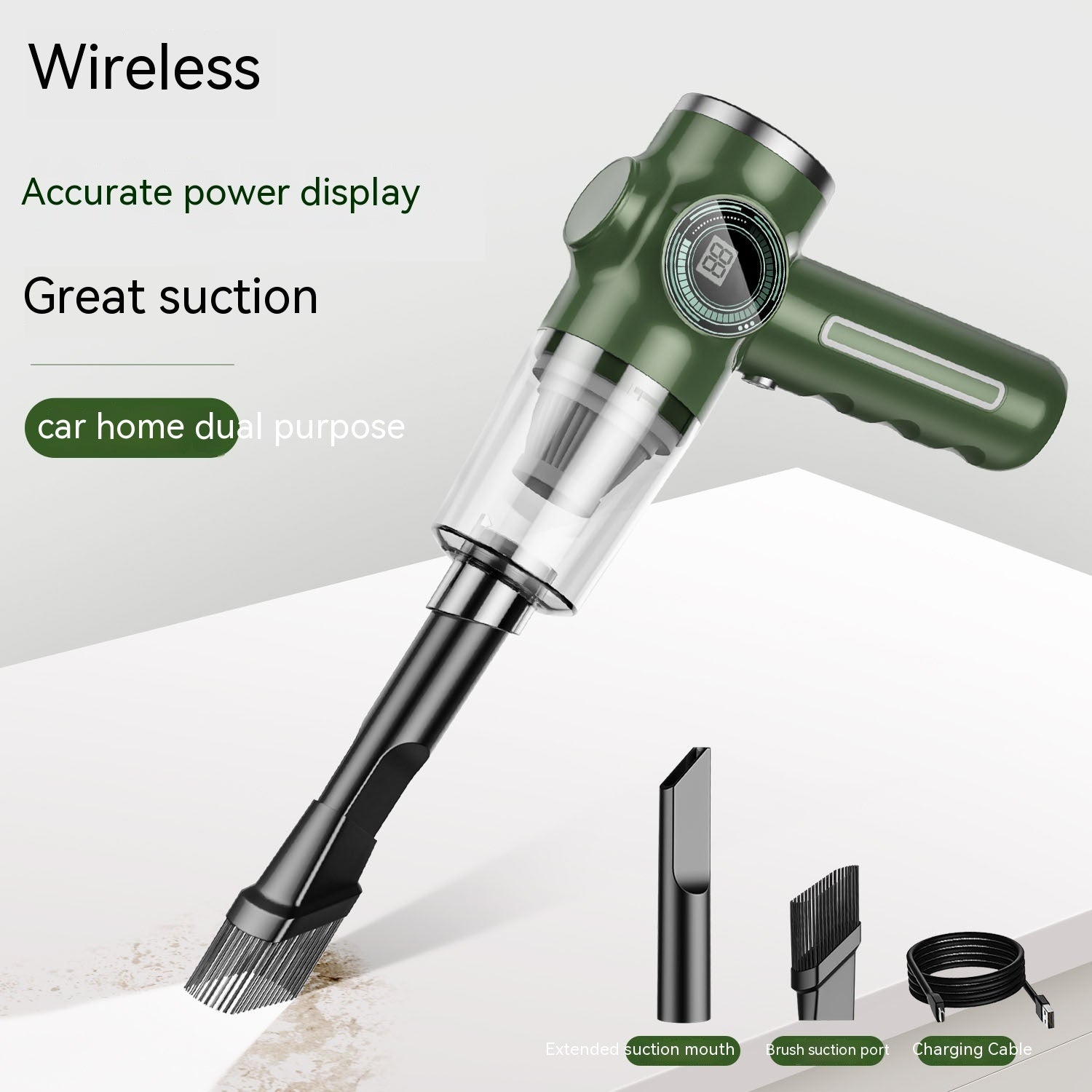 Portable Handheld Vacuum Cleaner in Green