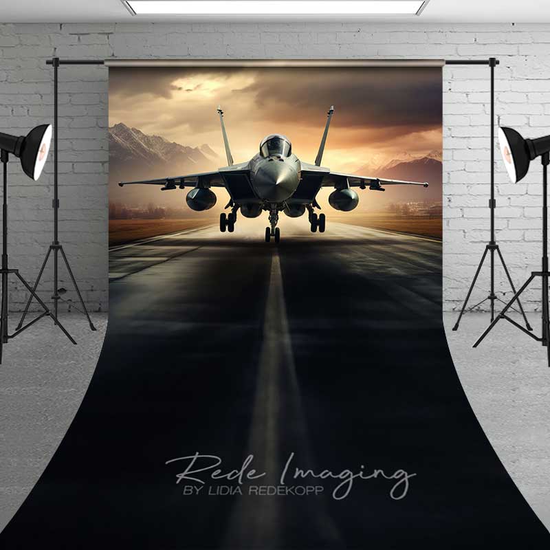 Professional Fighter Jet Backdrop Mat