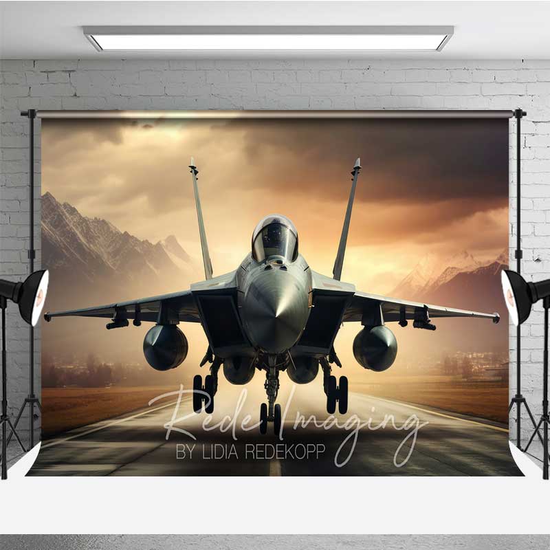 Professional Fighter Jet Photography Backdrop