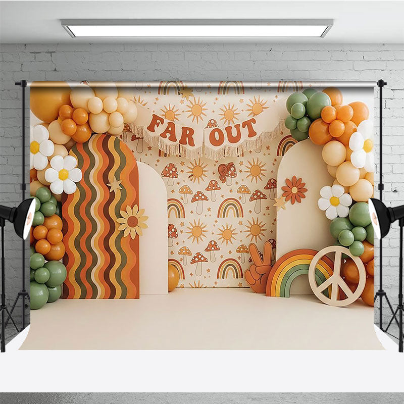 Retro Groovy Birthday Backdrop for Photos