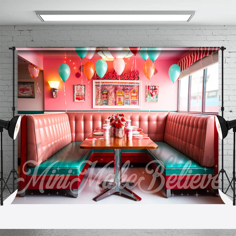 Retro Pink and Teal Photography Backdrop