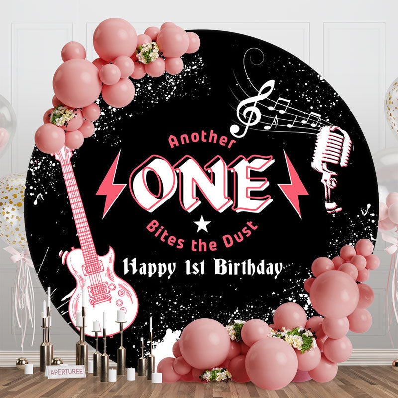 Round Black Birthday Backdrop for Parties
