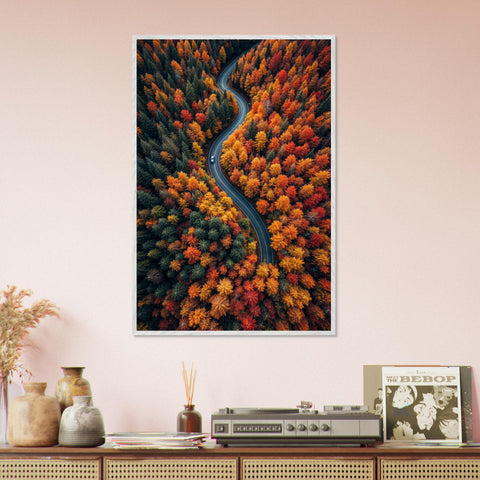 Serene Autumn Forest Framed Poster