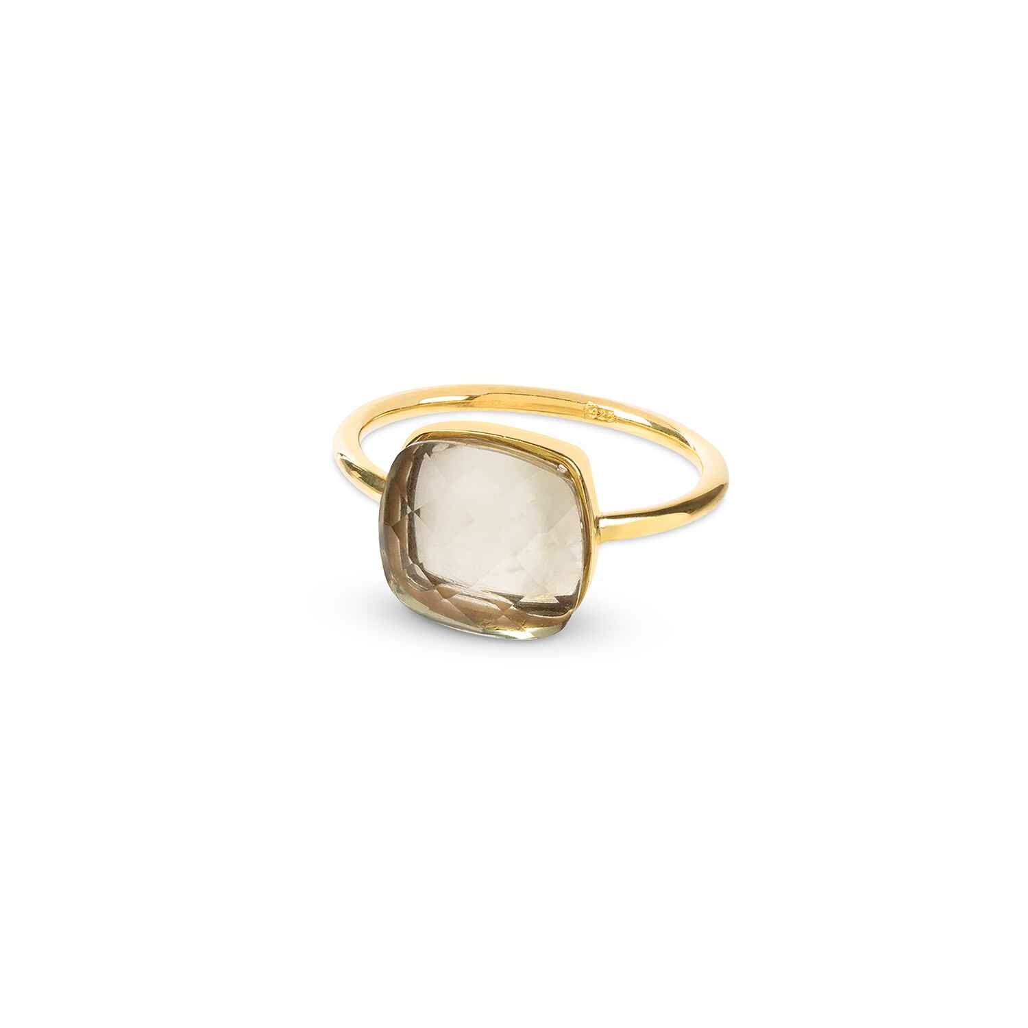 Sophia Prasiolite Gold Ring - Size 8