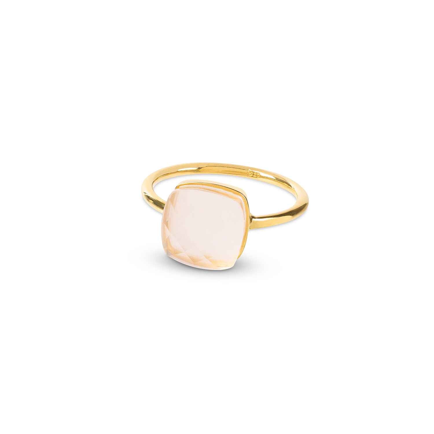 Sophia Rose Quartz Gold Ring - Size 6